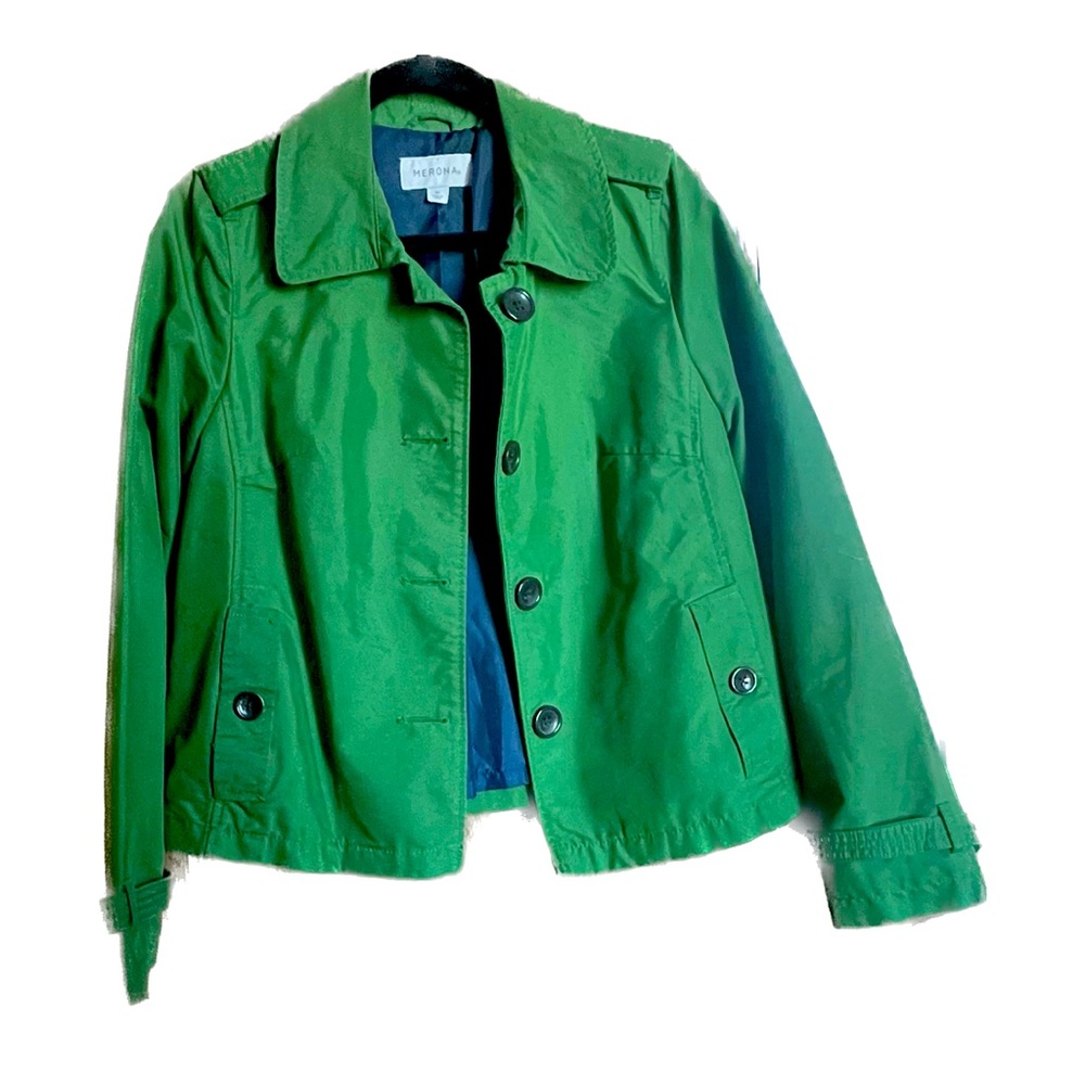 Lightweight Green Cotton-Polyester Jacket